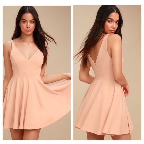 darling delight blush skater dress